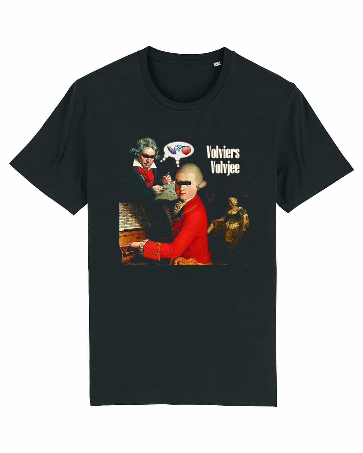 Volvjee Beethoven en Bach Zwart Volviers T-Shirt